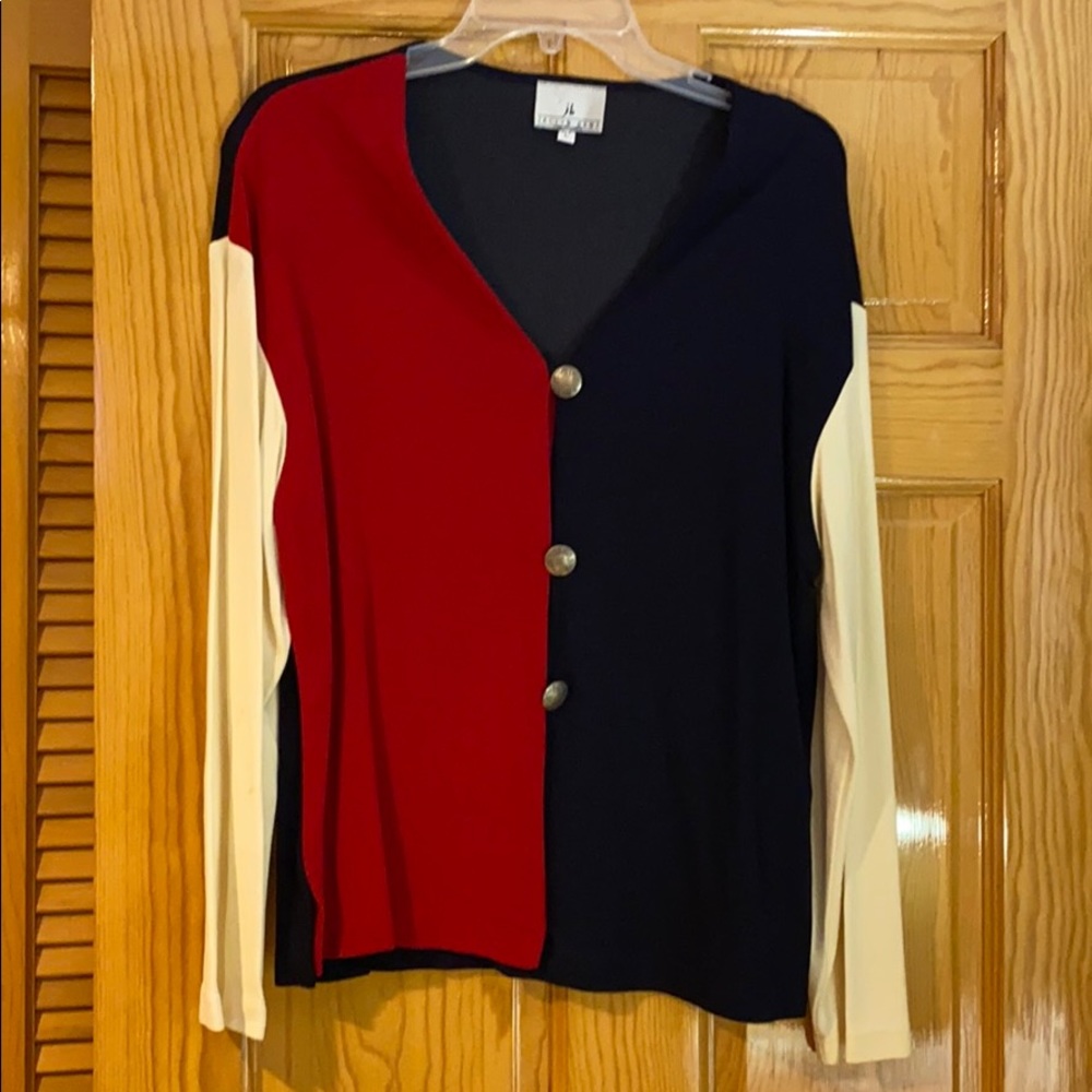 Red white and blue top - L